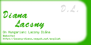 diana lacsny business card